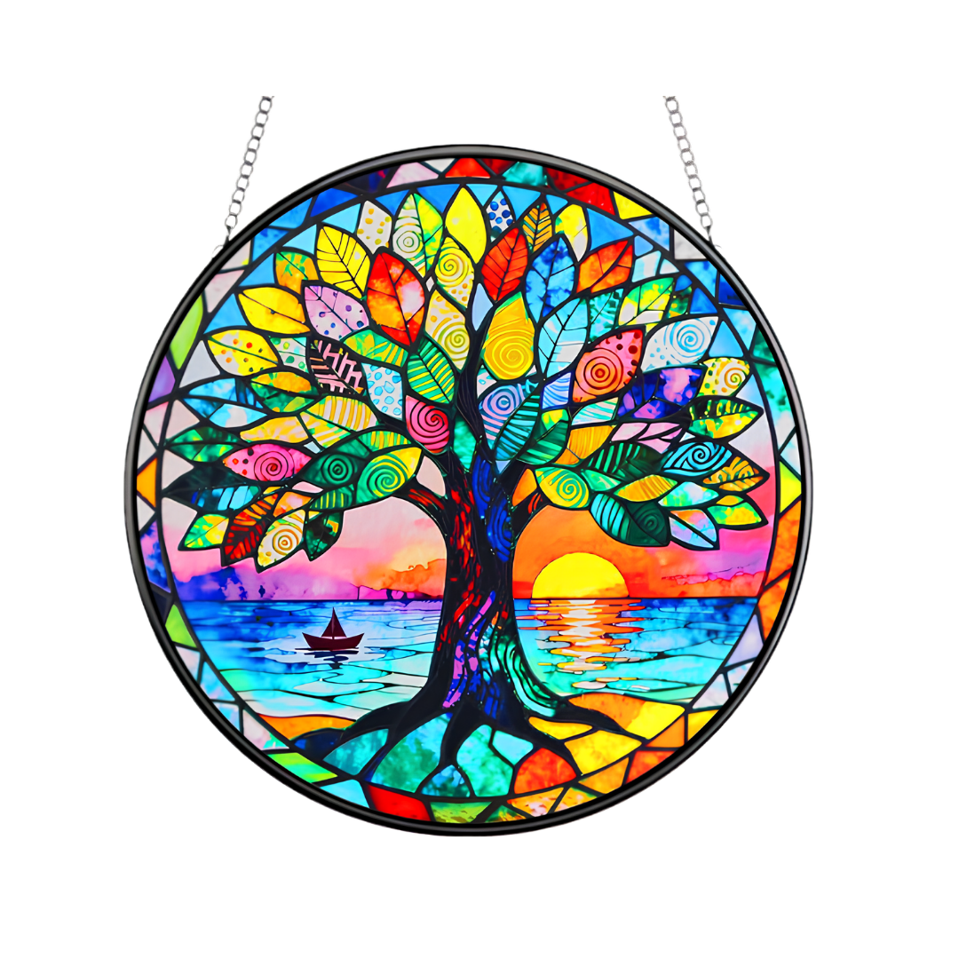 Stained Glass Tree of Life Suncatcher